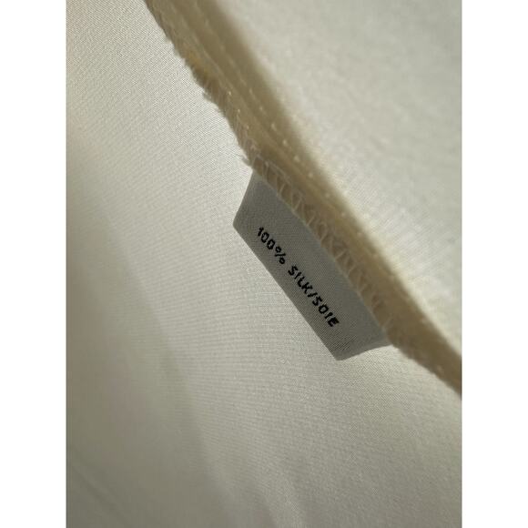 Lafayette 148 New York Silk Blouse Ivory Champagne LS Button Front Plus Size 20 - Picture 10 of 14